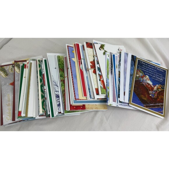 Traditional Style Christmas Card Lot of 111 pc with Envelopes Holiday Greetings - Picture 1 of 10